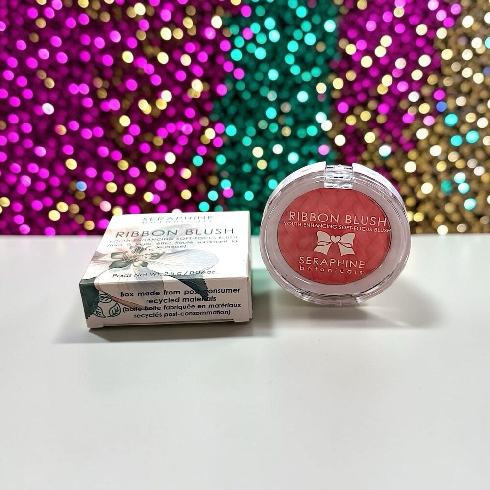 SERAPHINE BOTANICALS Ribbon Blush in Whisper (rose pink) Full Size 0.09 oz NIB - Picture 8 of 16